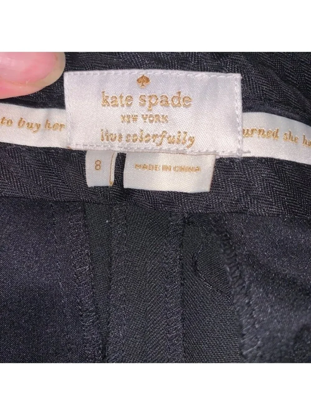 Kate Spade Black Cropped Wide Leg Trousers 8